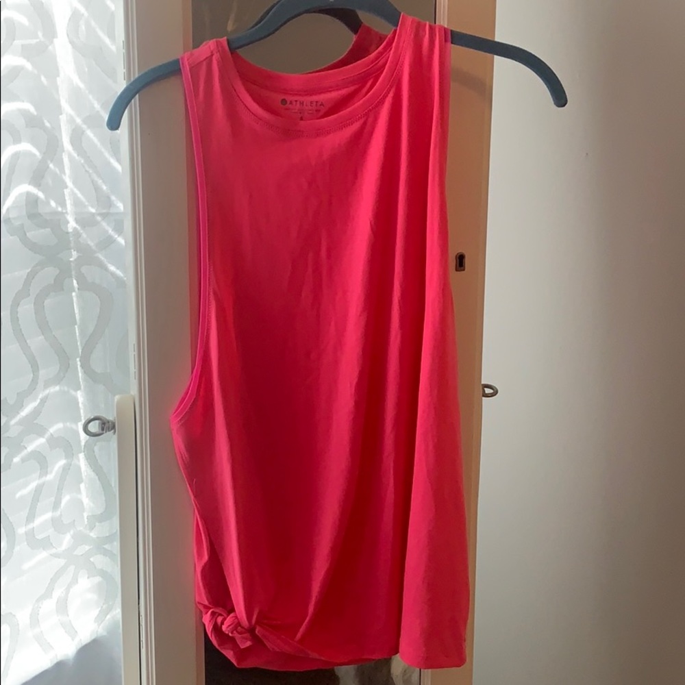 Women’s bright pink Athleta workout top size small
